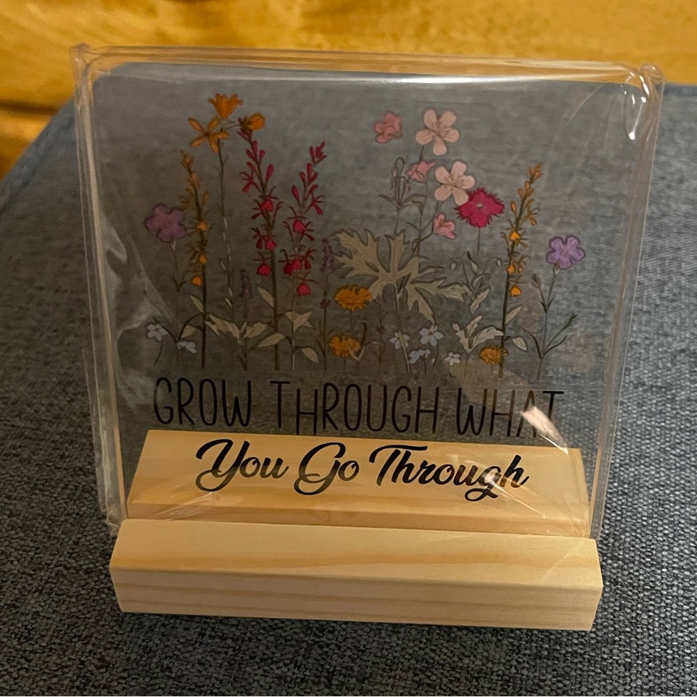 Inspirational Floral Acrylic Block